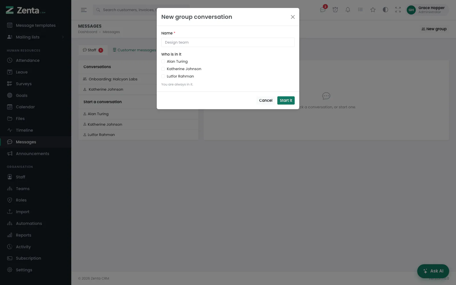 New group conversation.