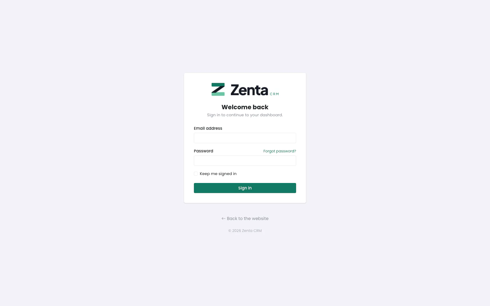 The staff sign-in page at /login.